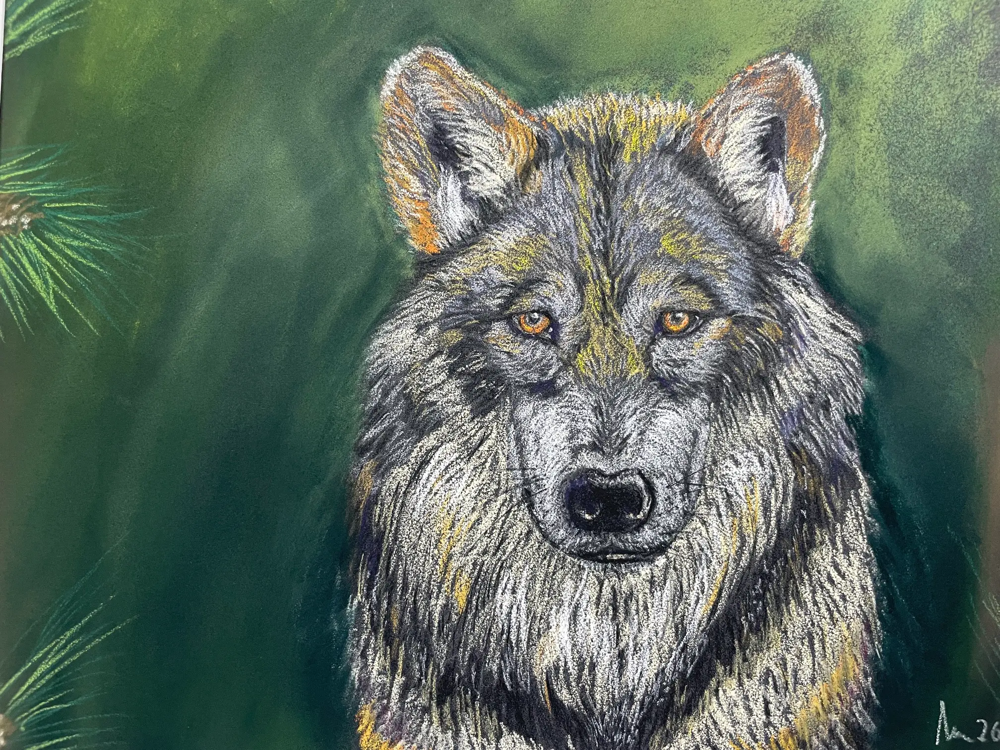 Gemälde von einem Wolf